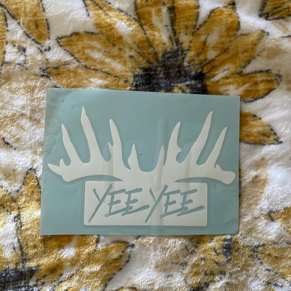 Yee Yee Deer Antler Vinyl Decal